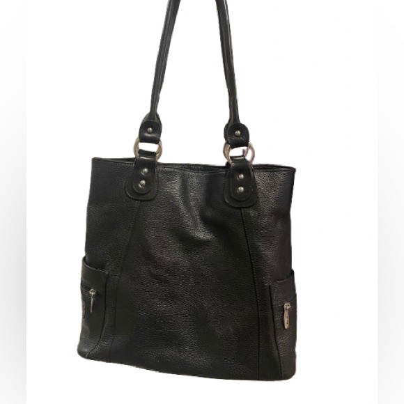Valentina Handbags - Valentina Black Leather Tote Bag